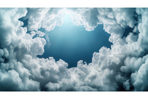 Dramatic sky with large cumulus, an Illustration by Sergey Kotenev