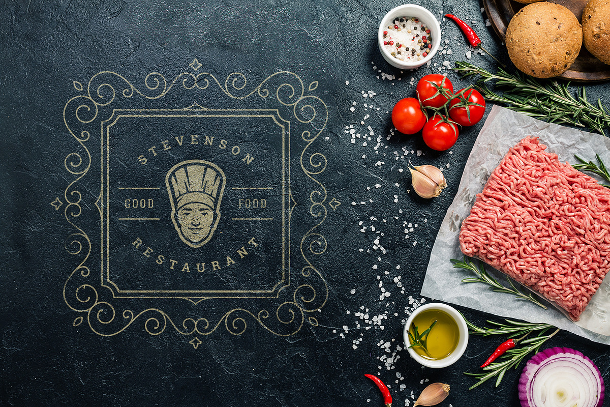 36 Restaurant Logos and Badges, a Branding & Logo Template by Vasya Kobelev (Photo 7 of 15)