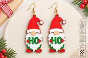Christmas Gnome Earrings Laser Cut, a Seasonal Illustration by Canvas Craft (Thumbnail 1 of 4)