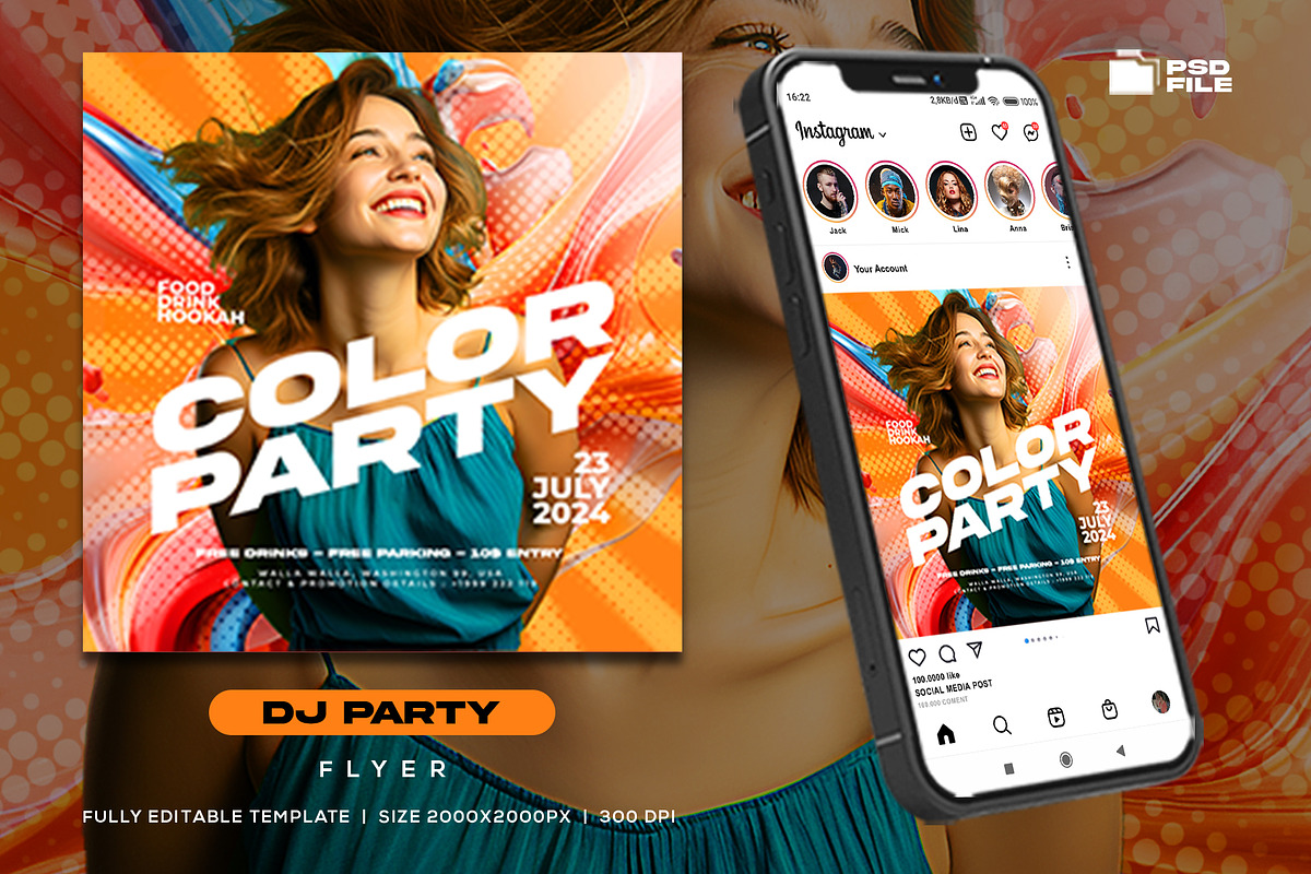 Dj Party Night Flyer Template, a Flyer Template by Rmbimo