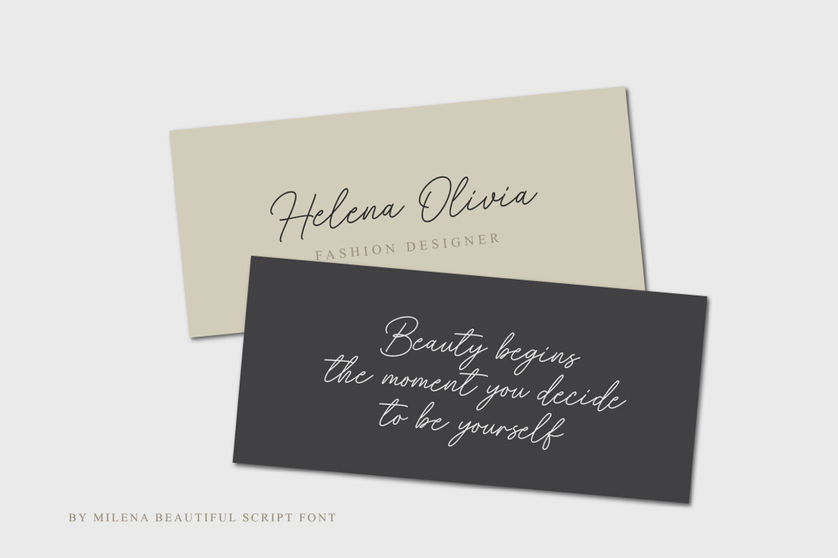 Milena Beautiful Handwritten Script, a Script Font by Typebae (Photo 5 of 8)