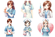 Cute Coquette Nurse Clipart, an Illustration by Pixels.Craft (Thumbnail 3 of 7)