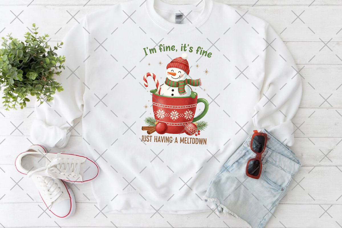Funny Cute Snowman Png Christmas PNG, an Illustration by Craft Nest (Photo 4 of 6)