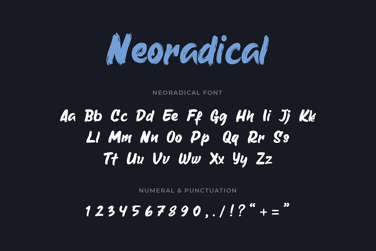 Neoradical Handwritten Brush Font preview 2