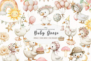 Baby White Goose Birthday Png, an Illustration by JackArt (Thumbnail 1 of 6)