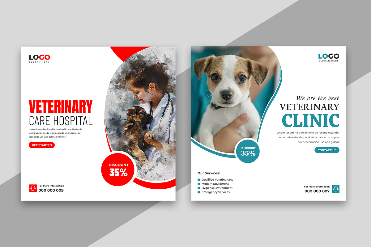 Veterinary Care Center Social Media, a Social Media Template by Designgrove (Photo 2 of 2)