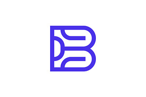 modern initial B network tech logo