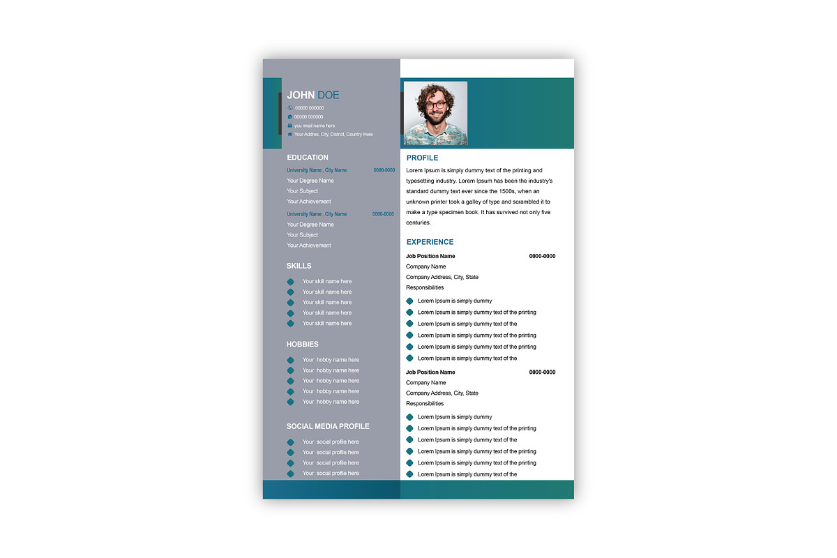 Creative Resume/CV Template, a Resume Template by Annudesign (Photo 1 of 8)