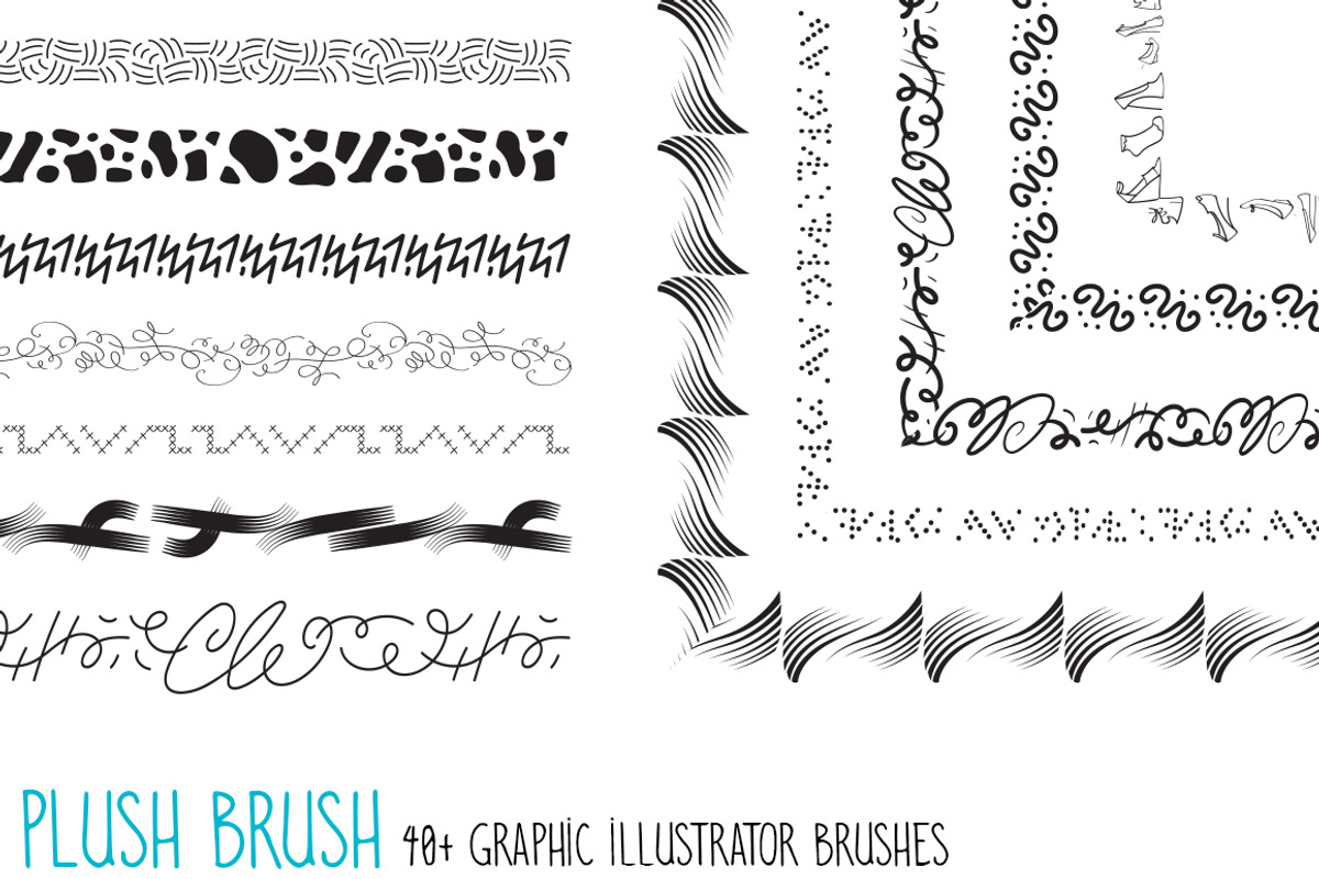 Plush Brush - 40 Graphic AI Brushes preview 4