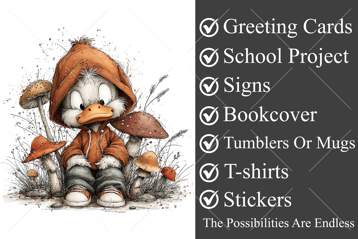 Whimsical Fall Duckling Clipart PNG, a Seasonal Illustration by Canvas Craft (Photo 3 of 10)