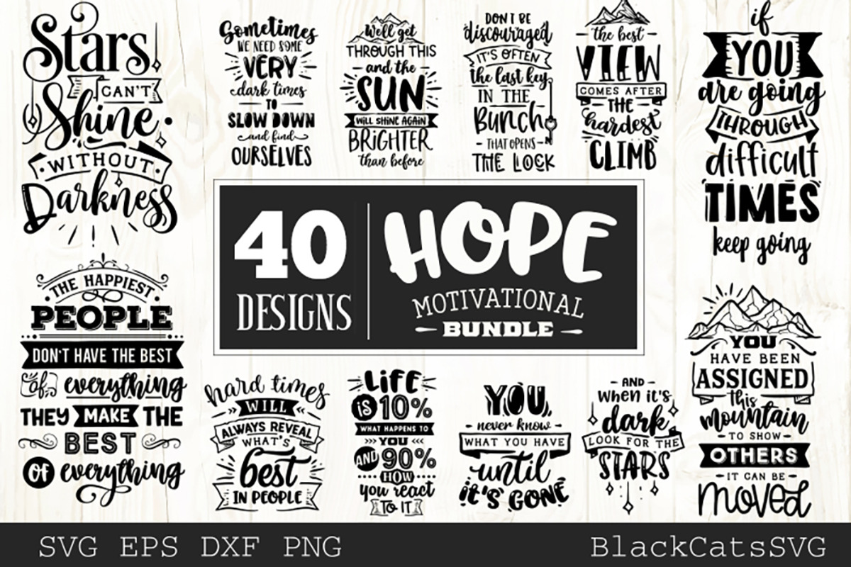 Hope motivational Bundle SVG bundle, an Illustration by BlackCatsMedia (Photo 4 of 4)