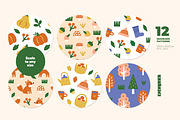 Hello Autumn. Clipart & Patterns, an Animal Illustration by Ejevyaka (Thumbnail 5 of 9)