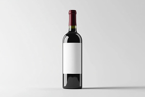 Elegant red wine bottle with label, a Food & Drink Photo by MistyDay