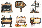 Halloween Spooky Sign Clipart, an Illustration by OK Design (Thumbnail 4 of 5)