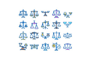 Collection of balance scales, an Object Graphic by pikepicture