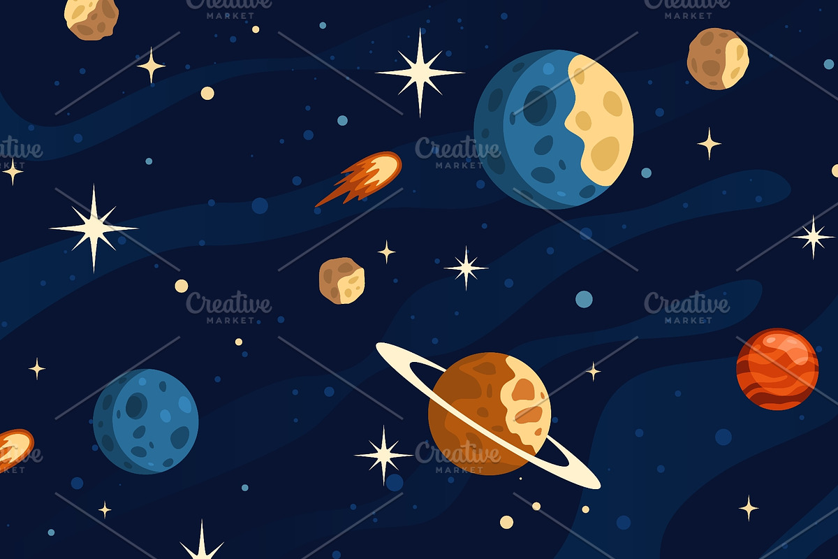 Outer space cartoon background, an Object Graphic by Stock-Smart-Start (Photo 3 of 3)