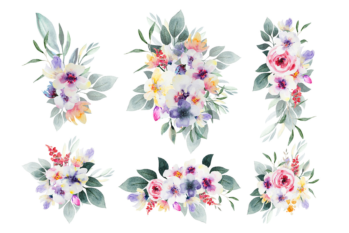 Watercolor floral collection, a Decorative Illustration by Vera●Suleimanova (Photo 11 of 18)