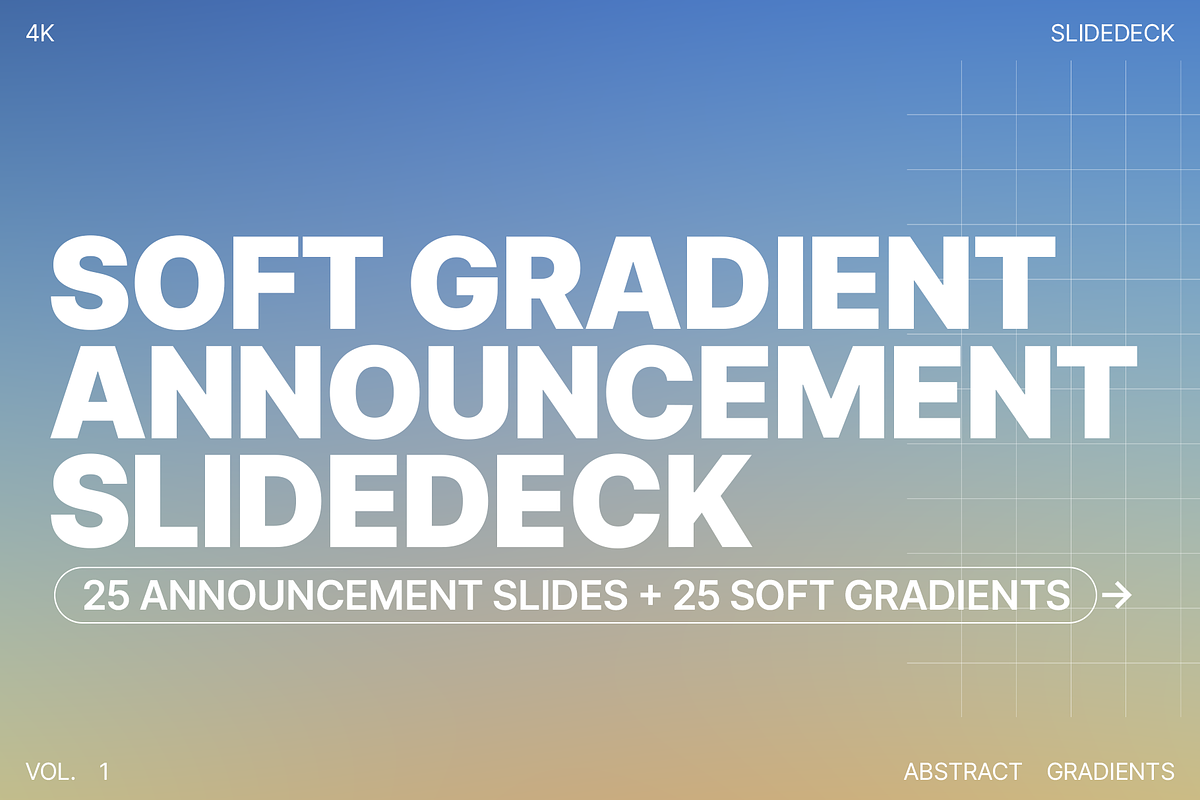 Soft Announcement Slides + Gradients, a Presentation Template by JD Designs (Photo 2 of 7)