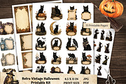 Vintage Halloween Printable Kit, a Seasonal Illustration by Print Haven Mochi Vintage (Thumbnail 1 of 8)