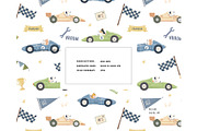 Racing pattern Cat Dog Racer car f1, a Pattern Graphic by Milatoo (Thumbnail 3 of 4)