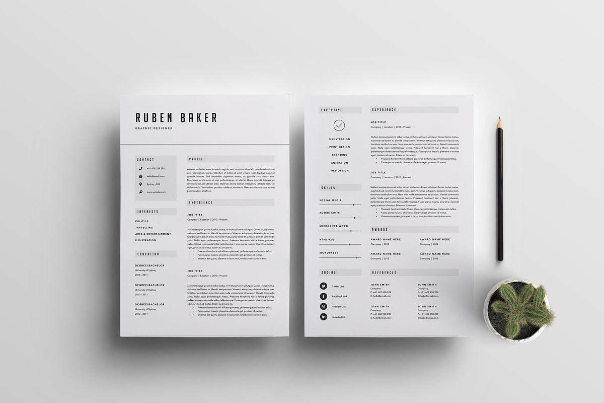 Resume Template 3 Page | CV Template, a Resume Template by The Template Depot (Photo 2 of 5)