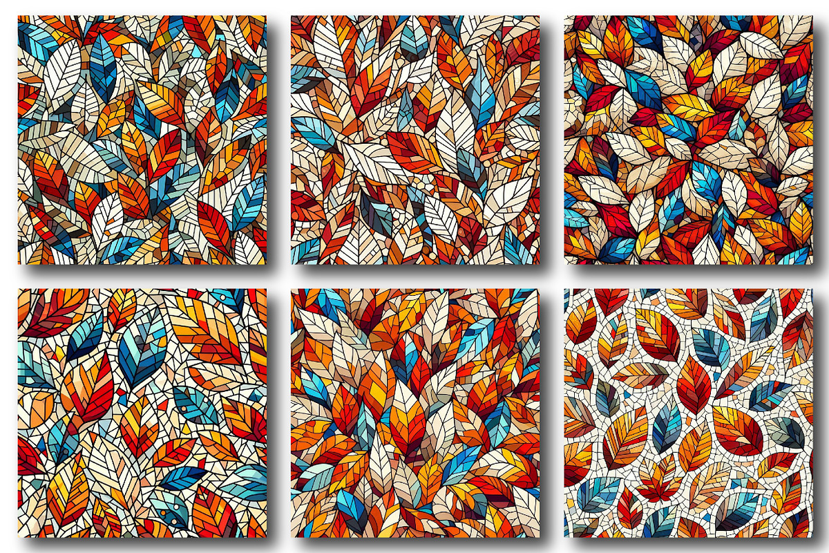Colorful Mosaic of Autumn Seamless, an Illustration by DreamPrint404 (Photo 4 of 5)