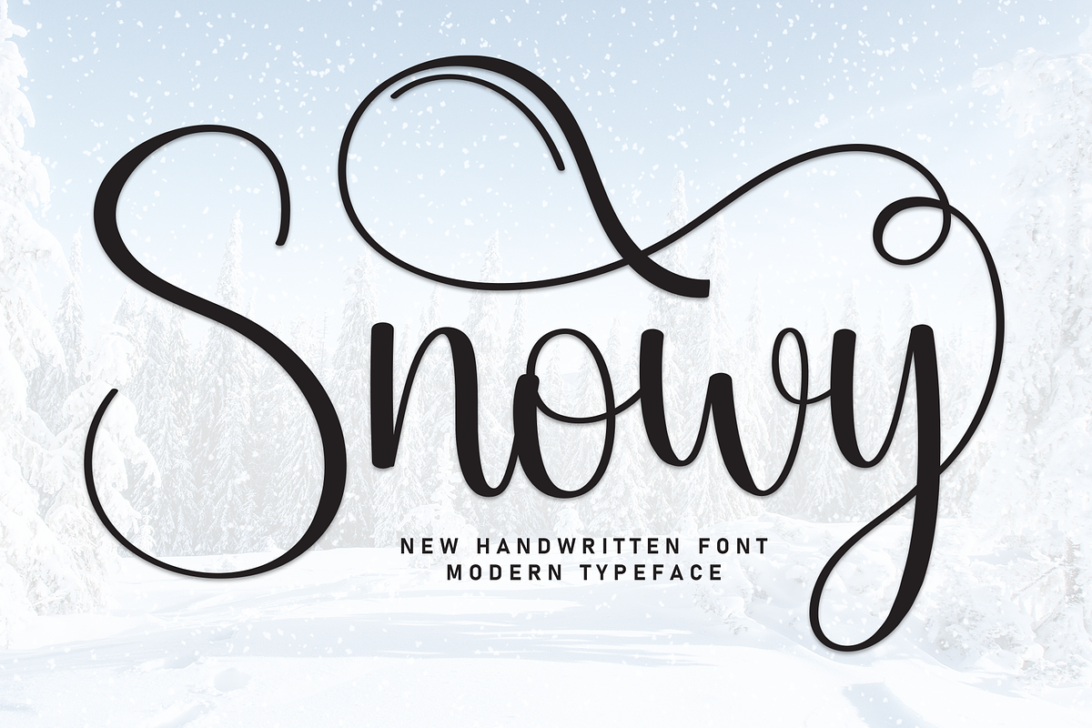 Snowy | Script Font, a Handwritten Font by Scratchones (Photo 1 of 9)