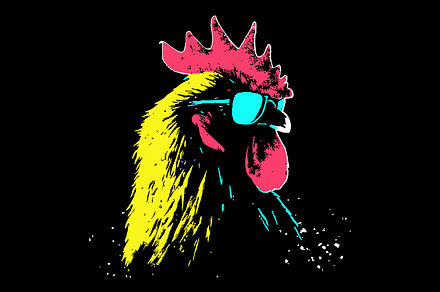 Rooster Wearing Sunglasses