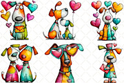 Quirky Valentine Dogs Clipart, an Animal Illustration by Black Bird Studio (Thumbnail 6 of 6)