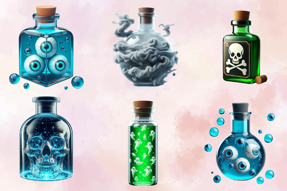 Halloween Potion Bottles Sublimation, an Illustration by SVGArt (Photo 5 of 8)