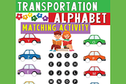 Alphabet Letter Activities Car Theme, an Education Illustration by Sourcedigi (Thumbnail 1 of 3)