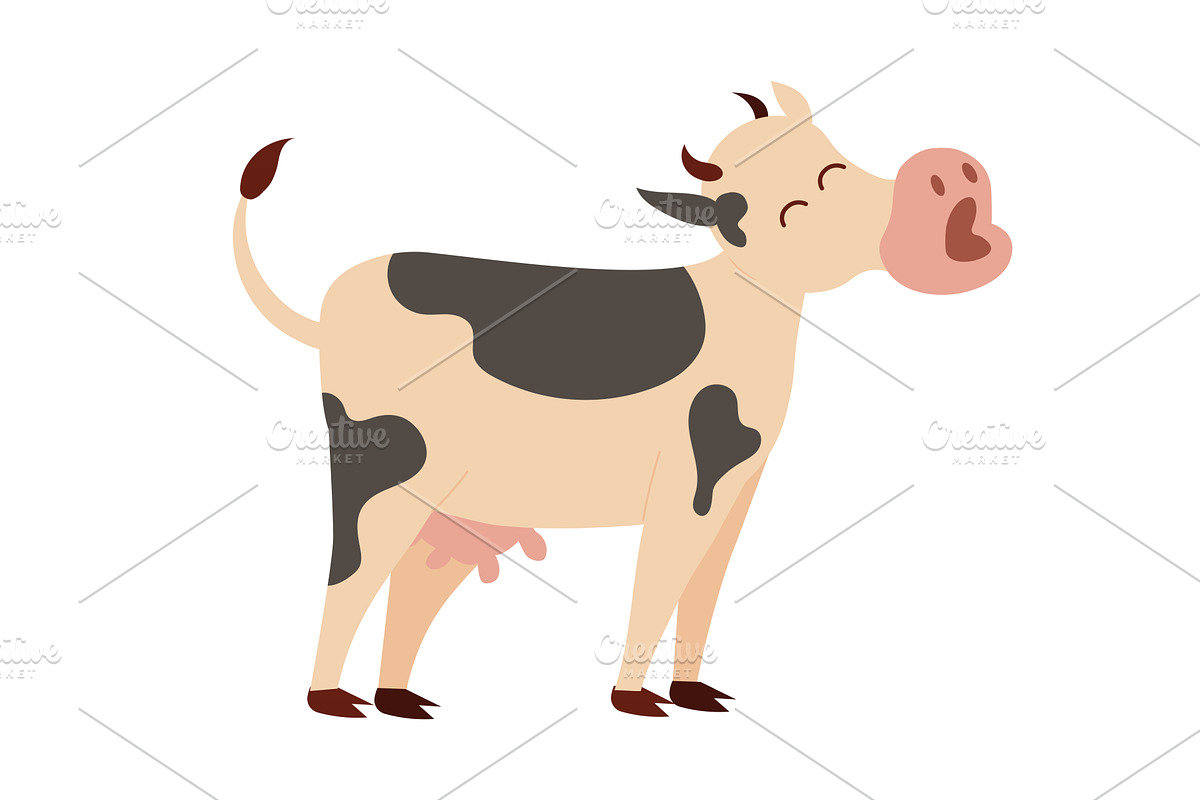 Concept Cartoon cow moo, an Illustration by Dessign Sells