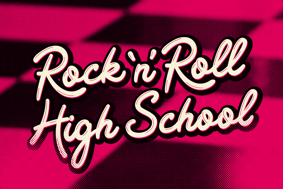 Rockabilly Romance - 50s Script Font, a Script Font by Wingsart Studio (Photo 4 of 15)