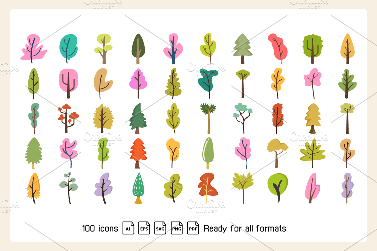Park Tree, Pine and Plant Clip arts, a Decorative Illustration by Designfour (Photo 2 of 6)
