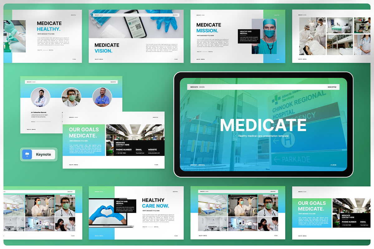Medicate Medical Healthcare Keynote, a Presentation Template by Annora Studio (Photo 1 of 5)