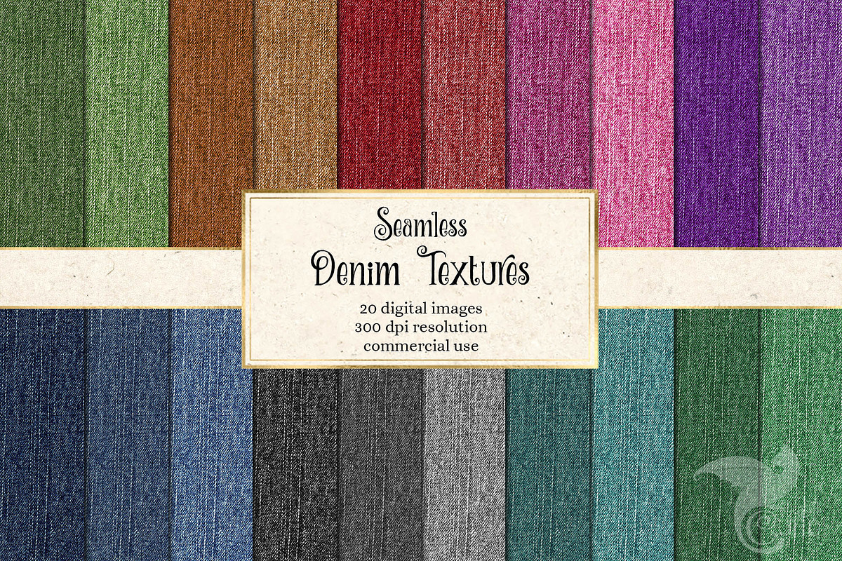 Seamless Denim Textures, a Texture Graphic by Digital Curio (Photo 1 of 3)