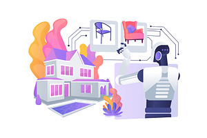 AI-Enhanced Interior Design abstract, a Technology Illustration by Visual Generation