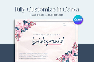 Bridesmaid Thank You Card Template