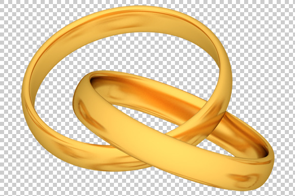 Gold Rings 3D Render Png