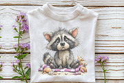 Whimsical Summer Raccoon Clipart, an Illustration by OK Design (Thumbnail 5 of 6)