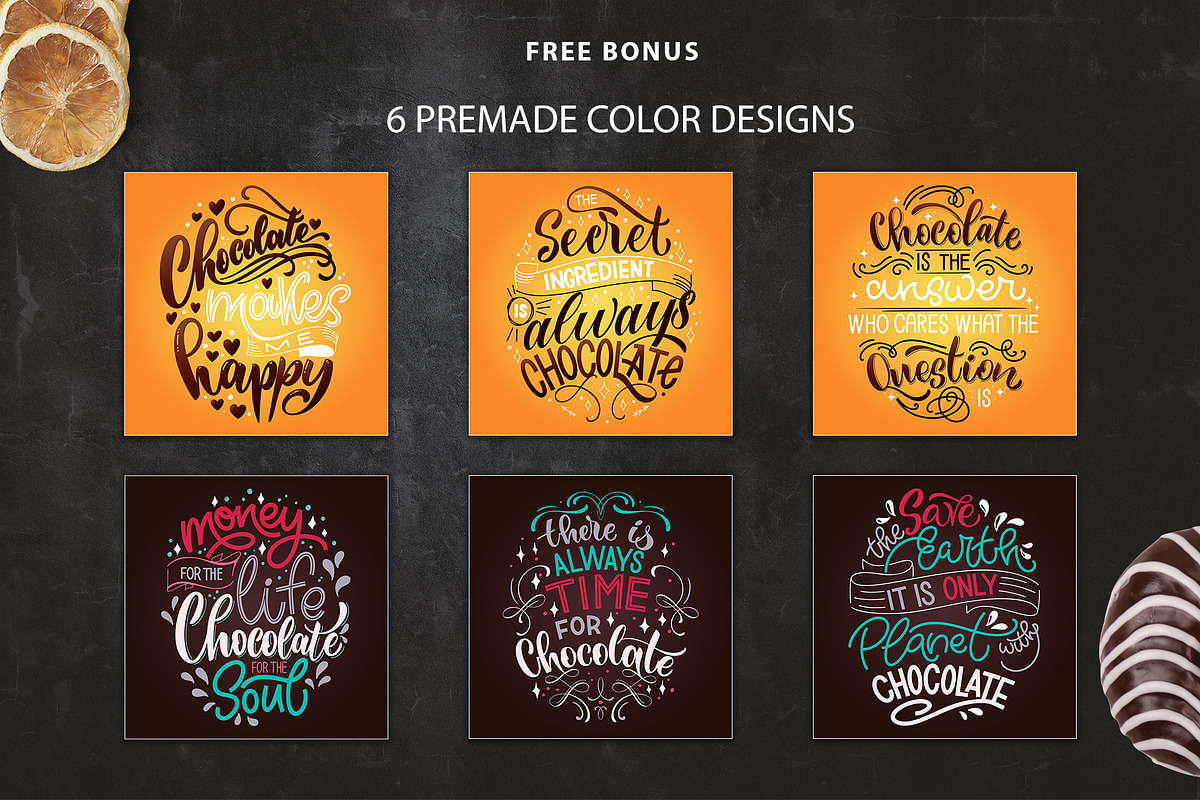 Chocolate Quotes Lettering Set, a Decorative Illustration by Kandella's Art (Photo 6 of 8)