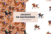 Jockeys on race horses patterns, a Pattern Graphic by Good Studio (Thumbnail 1 of 5)