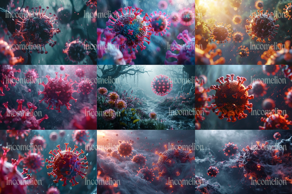 18 Disease X Virus Illustrations, a Technology Illustration by Incomelion (Photo 7 of 9)