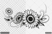 Sunflower SVG PNG Design Bundle, an Illustration by Actual Pixel (Thumbnail 11 of 30)