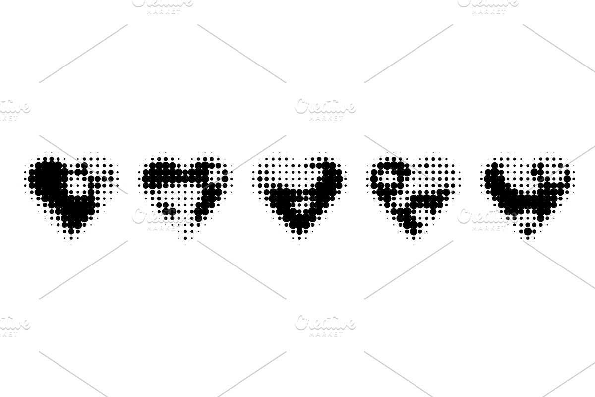Halftone hearts set isolated on, an Illustration by art PVP - market