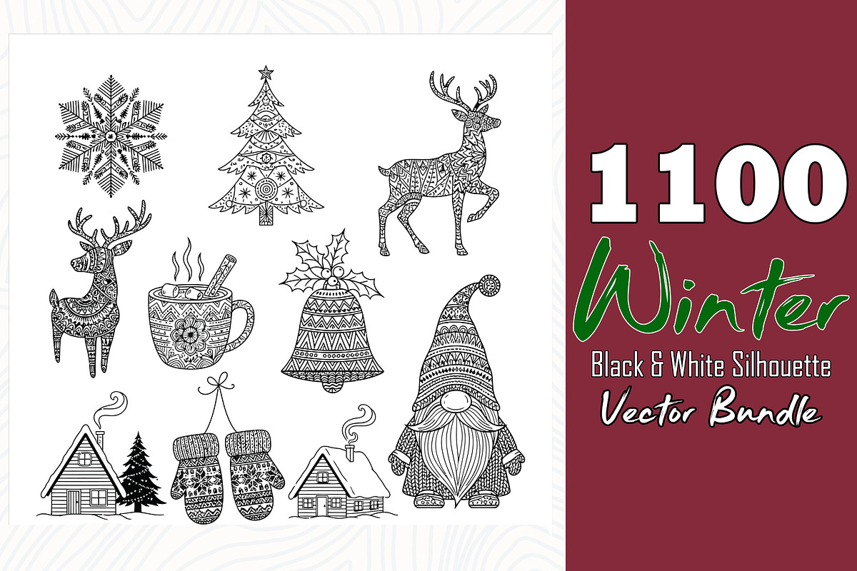 1100 Christmas winter EPS collection, a Decorative Illustration by Sofia's Fashion (Photo 1 of 9)