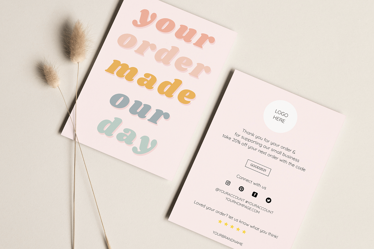 Thank you card for Canva template, a Stationery Template by Hellohastore (Photo 2 of 7)