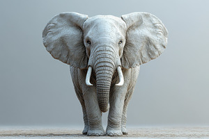 Majestic elephant standing proudly i, a Photo by Tanuart