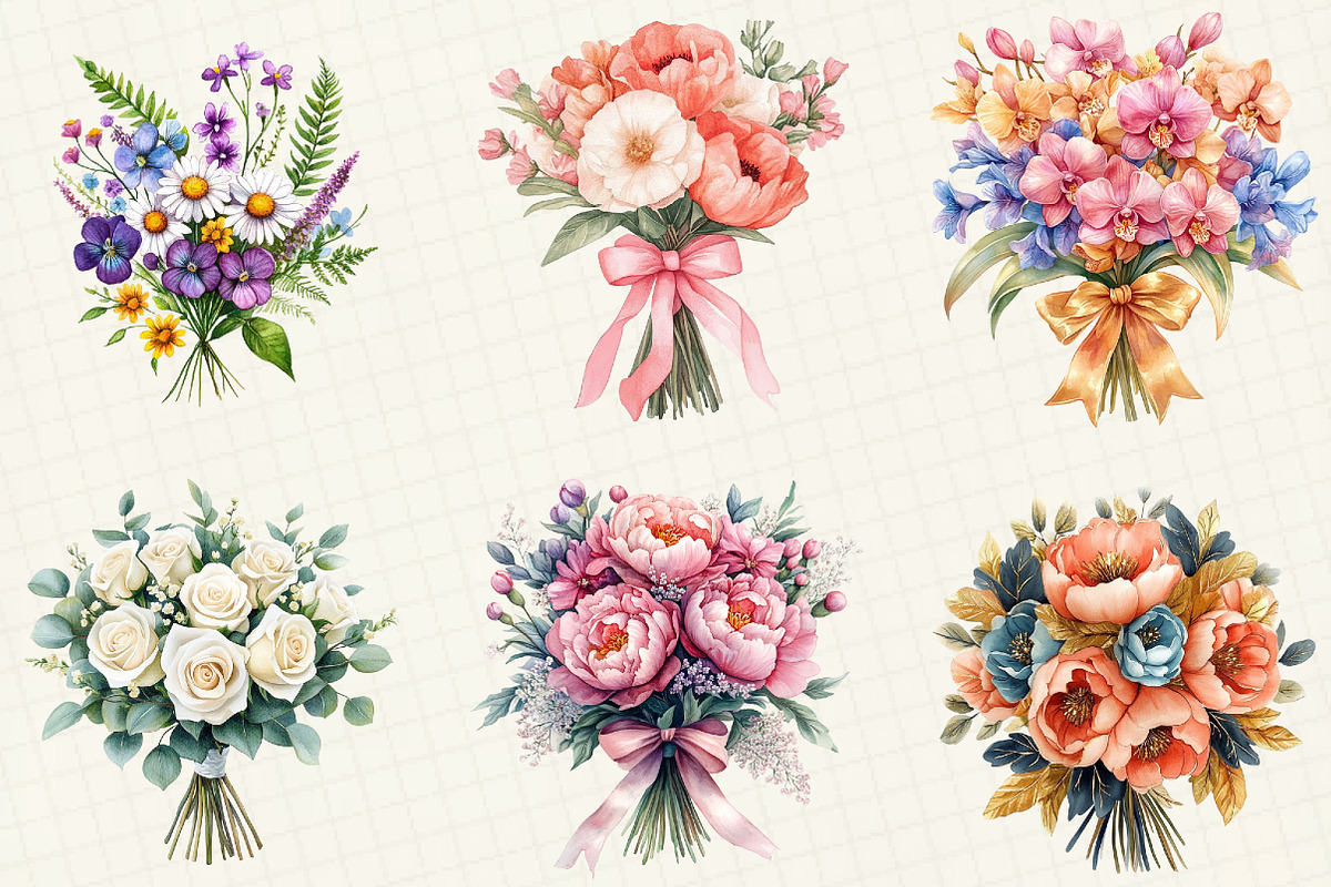 Wedding Flower Bouquet Clipart, an Illustration by OK Design (Photo 4 of 5)