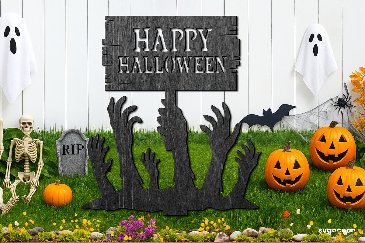 Halloween Garden Stakes Bundle, an Illustration by svgocean (Photo 2 of 21)